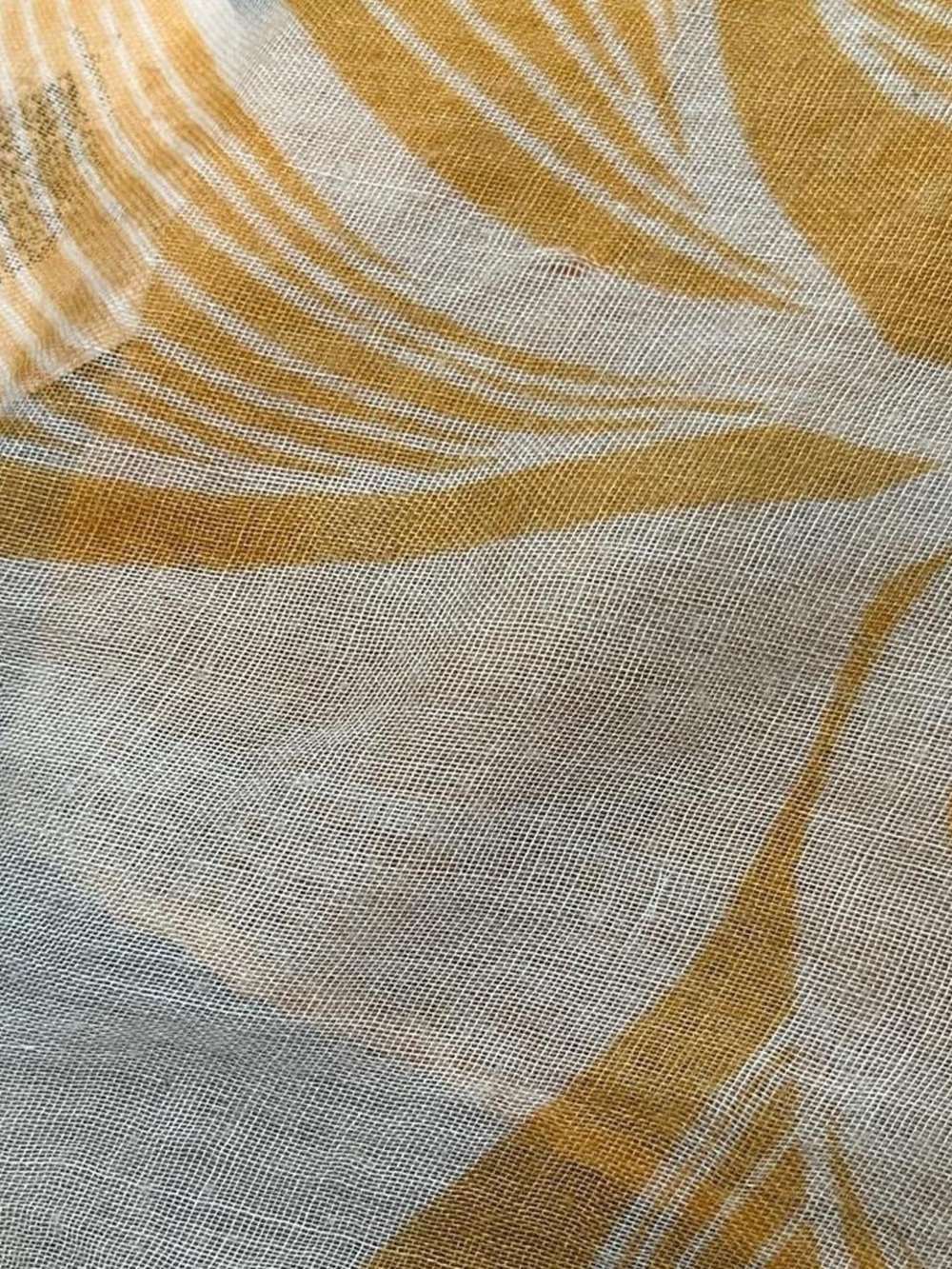 Sheer Orange Patterned Scarf - Picture 6 of 7